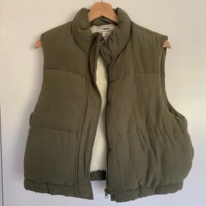 Olive Green Vest with White Lining